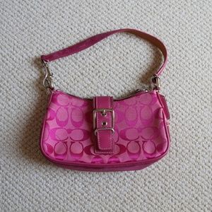 Coach small pink canvas handbag